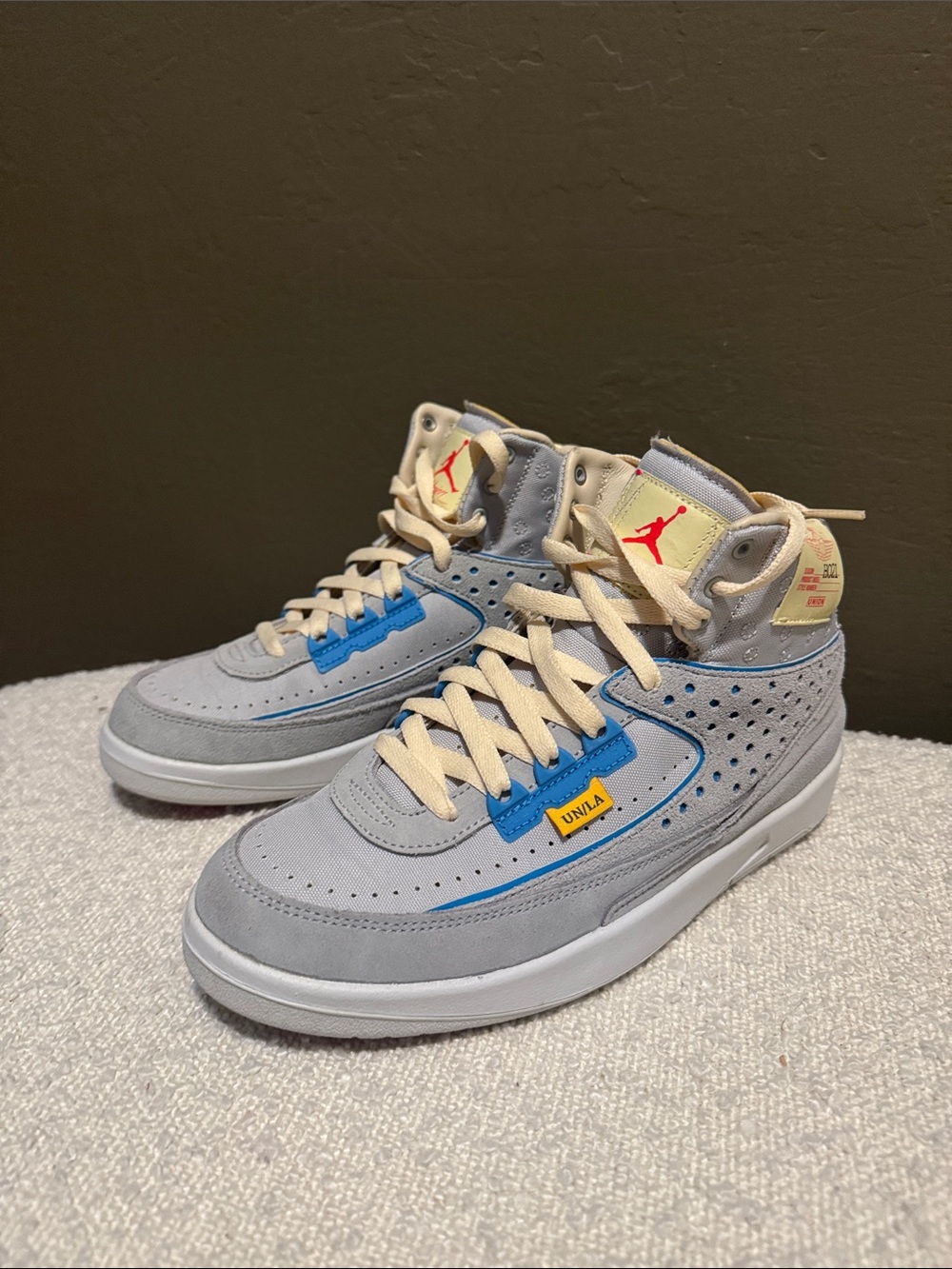 Air Jordan 2 x Union LA Gray Blue High Top Sneakers | Excellent Condition - Picture 2 of 8